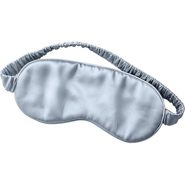 Mascarilla de noche para dormir de seda natural pura, parche para ojos de seda de morera de 19 mommes para dormir, suave, cómoda, con los ojos vendados, apagón, mujeres/hombres/adultos con tapones para los oídos (azul) JM