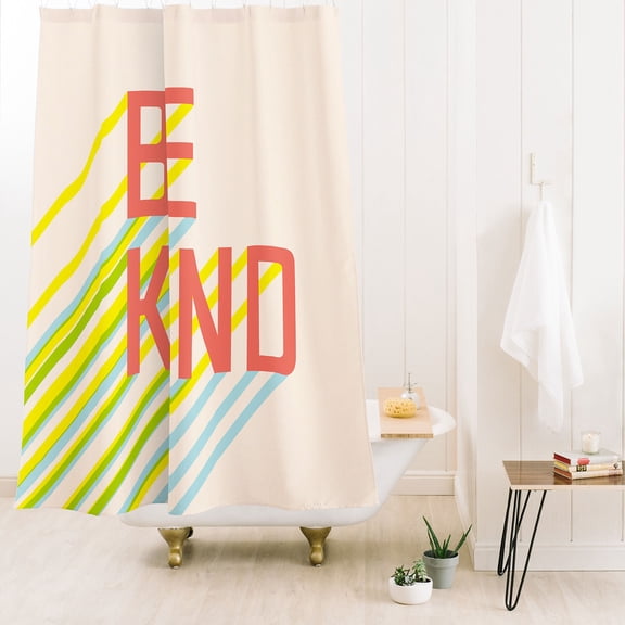 Society6 Phirst Be Kind Typography Shower Curtain 71" x 74"