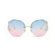 thumbnail image 5 of Gafas de sol Retro Qarigey sin marco para mujer con degradado y diamantes de imitación, 5 of 6