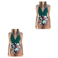 thumbnail image 1 of Traje de baño Advancent de mujer Espalda abierta Acolchado Impreso Verde + Flor negra L, 1 of 6