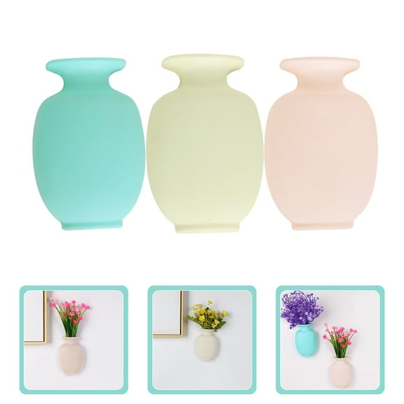 PBPBOX 3Pcs Wall Hanging Vase Flower Storage Container In Curved Shape For