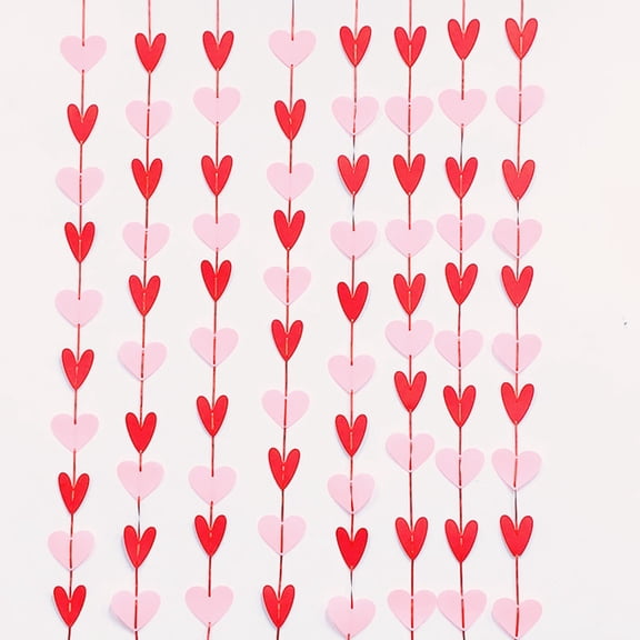 80 Hearts Felt Valentines Garland Red Heart Hanging String Garland Valentines Day Decorations Wedding Anniversary Festival Birthday Home Decor Windows Background Party Supplies