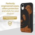 thumbnail image 2 of Wood phone case for iPhone XR compatible protective cell phone cover shockproof slim fit laser engraved Panda Face design Black wood case for Men & Women by CaseYard, 2 of 7