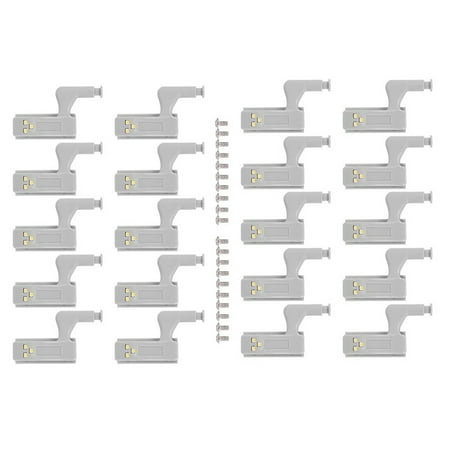 

20Pcs 0.25W Universal LED Under Cabinet Light Cupboard Inner Hinge Lamp Closet Sensor Light Warm White