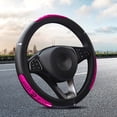 thumbnail image 3 of Funda Cuero para Volante Coche Accesorios Interiores Reflectantes (negro Y Rosa), 3 of 8