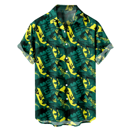 

MLFU Mens Casual Button Down Short Sleeve Summer Front Pocket Hawaiian Shirts Casual Outfits