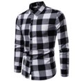 thumbnail image 4 of Men´s Long Sleeve Shirt Button Up Business Work Plaid Formal Plain Shirts, 4 of 5