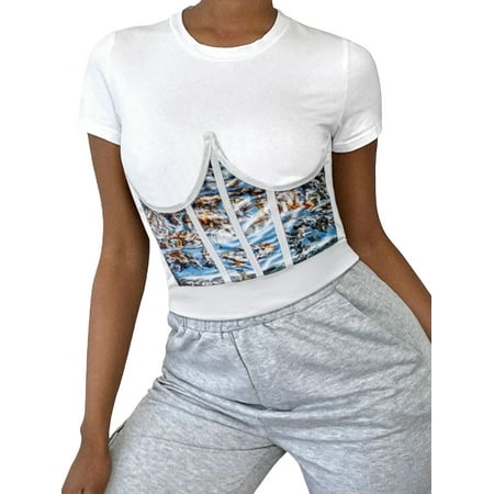 

Binpure Women Vintage Style Waist Wrap Oil Painting Print Corset Strap