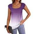 thumbnail image 5 of EINCcm Women's Square Neck Blouse Trendy Short Sleeve 2024 Summer Tunic Tshirts Casual Loose Fit Tops, 5 of 8
