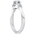 thumbnail image 2 of Pompeii 5/8ct Diamond Halo Solitaire Twist Band Engagement Ring 14k White Gold, 2 of 4