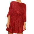 thumbnail image 1 of Kcodviy Robe d'Été à Paillettes pour Femme pour Fête de Vacances Longueur Genou Perlée à Lacets Longue Robe d'Été Robe Cocktail à Manches Robes, 1 of 5