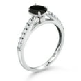 thumbnail image 3 of Gem Stone King 10K White Gold Black Onyx and White Lab Grown Diamond Soitaire Engagement Ring for Women (0.88 Cttw, Oval 7X5MM, Gemstone December Birthstone, Available in Size 5, 6, 7, 8, 9), 3 of 4