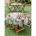 thumbnail image 3 of Pink Easter Bunny Outdoor Tablecloth - 54 Inch Round Dining Table Cover, Spring Easter Eggs Floral Buffalo Plaid Waterproof Outdoor Table Cloth with Umbrella Hole & Zipper for Picnic/Patio/Party, 3 of 7