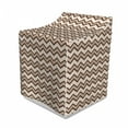 thumbnail image 1 of Tan Washer Cover, Classic and Chevron Zigzag Pattern Waves Geometric Retro Style Tiling, Decorative Accent for Laundromats, 29" x 28" x 40", Brown and Tan, by Ambesonne, 1 of 3