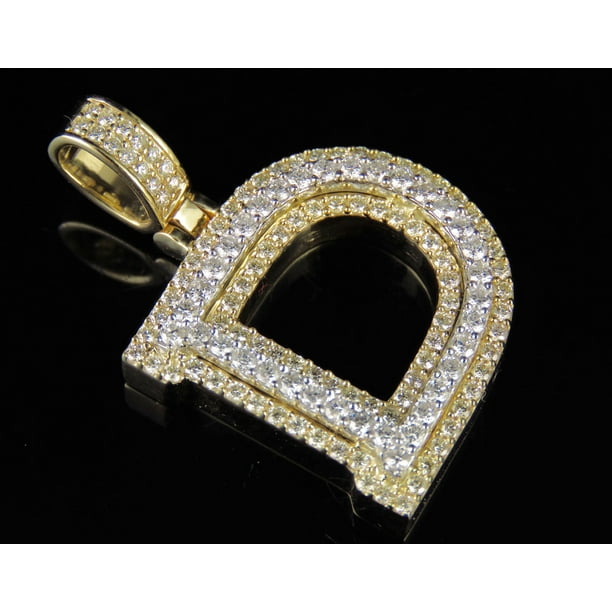 Jewelry Unlimited D Initial Custom Letter Diamond Pendant Charm In 10k Two Tone Gold 1 85 Ct 5 Com - Letter D Diamond Pendant