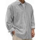 thumbnail image 1 of pstuiky camisas de manga larga para hombre, Camisa informal de pana de color liso con cuello abotonado y manga larga para hombre salir tops xxxxl, 1 of 7