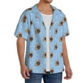 thumbnail image 4 of Wukai Brown French Bulldog Men's Casual Short-Sleeve Button Down Shirt - Lightweight Summer Dress Shirt for Daily Wear-Medium, 4 of 7