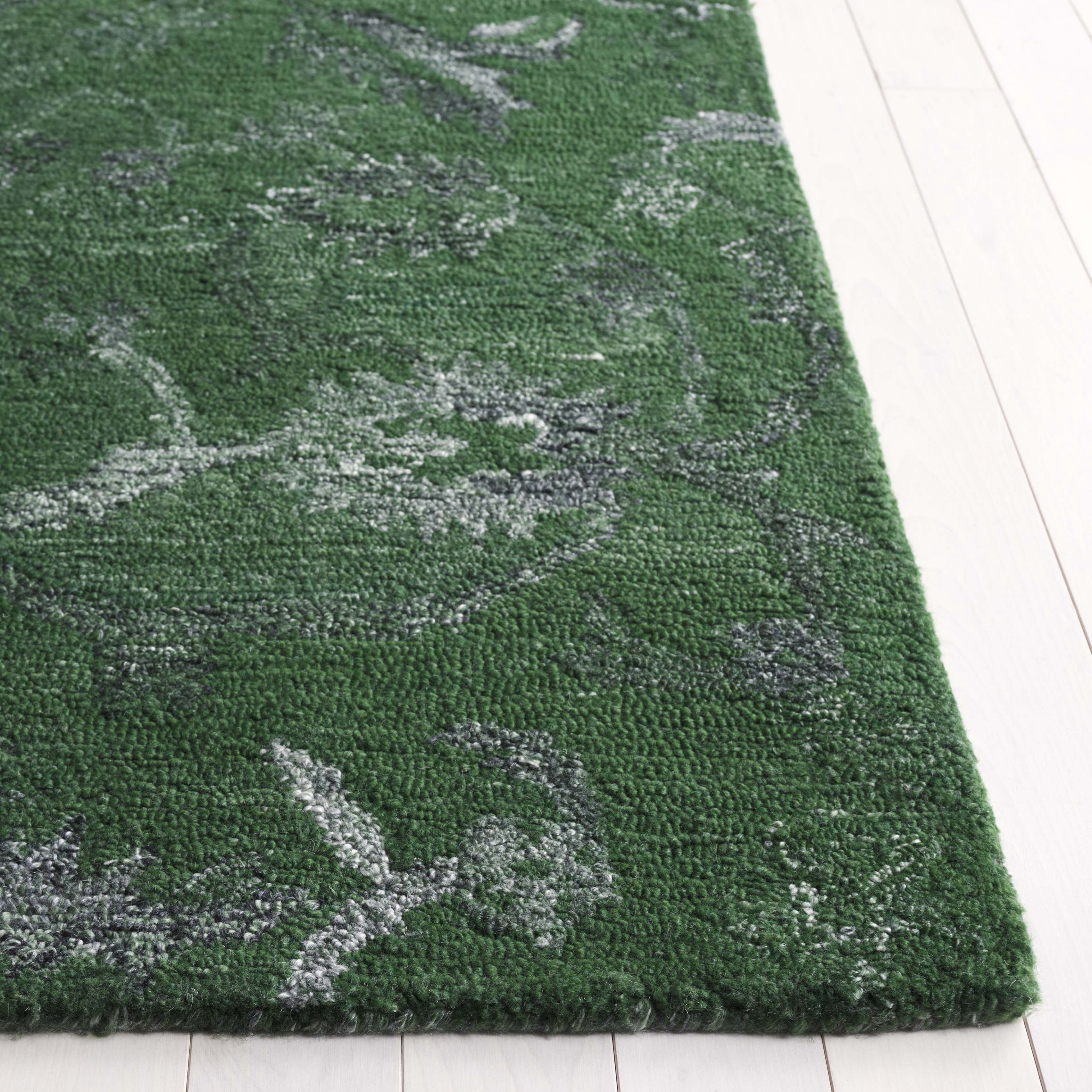SAFAVIEH Anatolia Jamaar Floral Area Rug, Dark Green, 6' x 6' Square