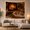 Fireplace Dog, variant on Sleeping Golden Retriever By Stone Fireplace In Warm Light, Cozy Rustic for Dog Owners, Detailed Artwork Christmas Gift, Tapestry Wall Hanging for Living Room and Bedroom