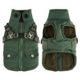 thumbnail image 6 of Pet Dog Jacket with Harness Winter Pet Dog Coat Comfortable Windproof Red with Zipper for Small Medium Large Dogs (Black 2,L), 6 of 7