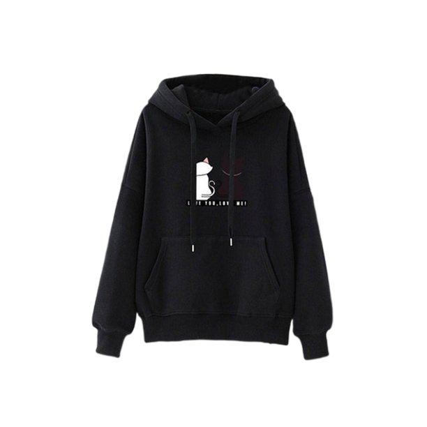 Sudadera con capucha de mujer Sunnimix con estampado de gato lindo M