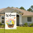 thumbnail image 2 of Jbralid Welcome Spring Flowers Basket Garden Flag For Spring Summer Home Outdoor Garden Yard Door Decor 12x18 inch, 2 of 5