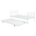 thumbnail image 4 of DeeHome Twin Size Metal Daybed with Curved Handle Design and Twin Size Trundle, White, 4 of 9