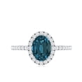 thumbnail image 5 of Rosec Jewels London Blue Topaz Oval Engagement Ring - Blue Topaz Diamond Ring - AAA Quality Certified - With Jewelry Box, 10K White Gold, US 11.50, 5 of 9