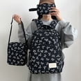 thumbnail image 5 of 3Pcs Bow Print Backpack, Water Resistant School Backpack with Shoulder Bag&Storage Bag, Lightweight Breathable Laptop Bag for Outdoor Travel (Black), 5 of 8