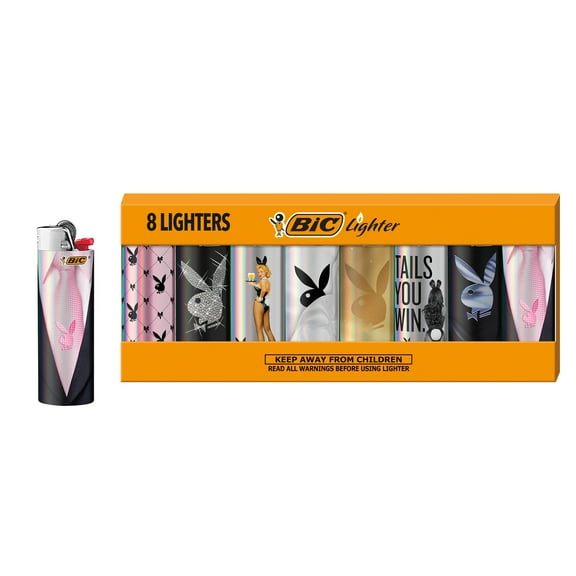 BIC Maxi Pocket Lighter, Special Edition Playboy Collection, 8 Count Pack