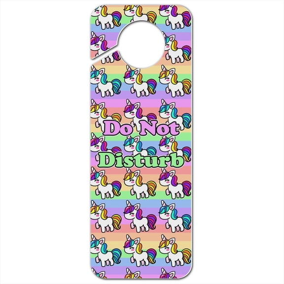 Cute Kawaii Unicorns Pattern Plastic Door Knob Hanger Sign