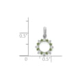 thumbnail image 2 of 1/12 Carat (Ctw) Peridot Circle Pendant Necklace in 14K White Gold with Diamonds for Women, 2 of 5
