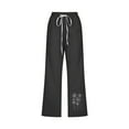 thumbnail image 4 of ZyeKqe Women Capri Pants Drawstring Elastic Waisted Capris Wide Leg Cropped Trousers Summer Casual Loose Pants, 4 of 4