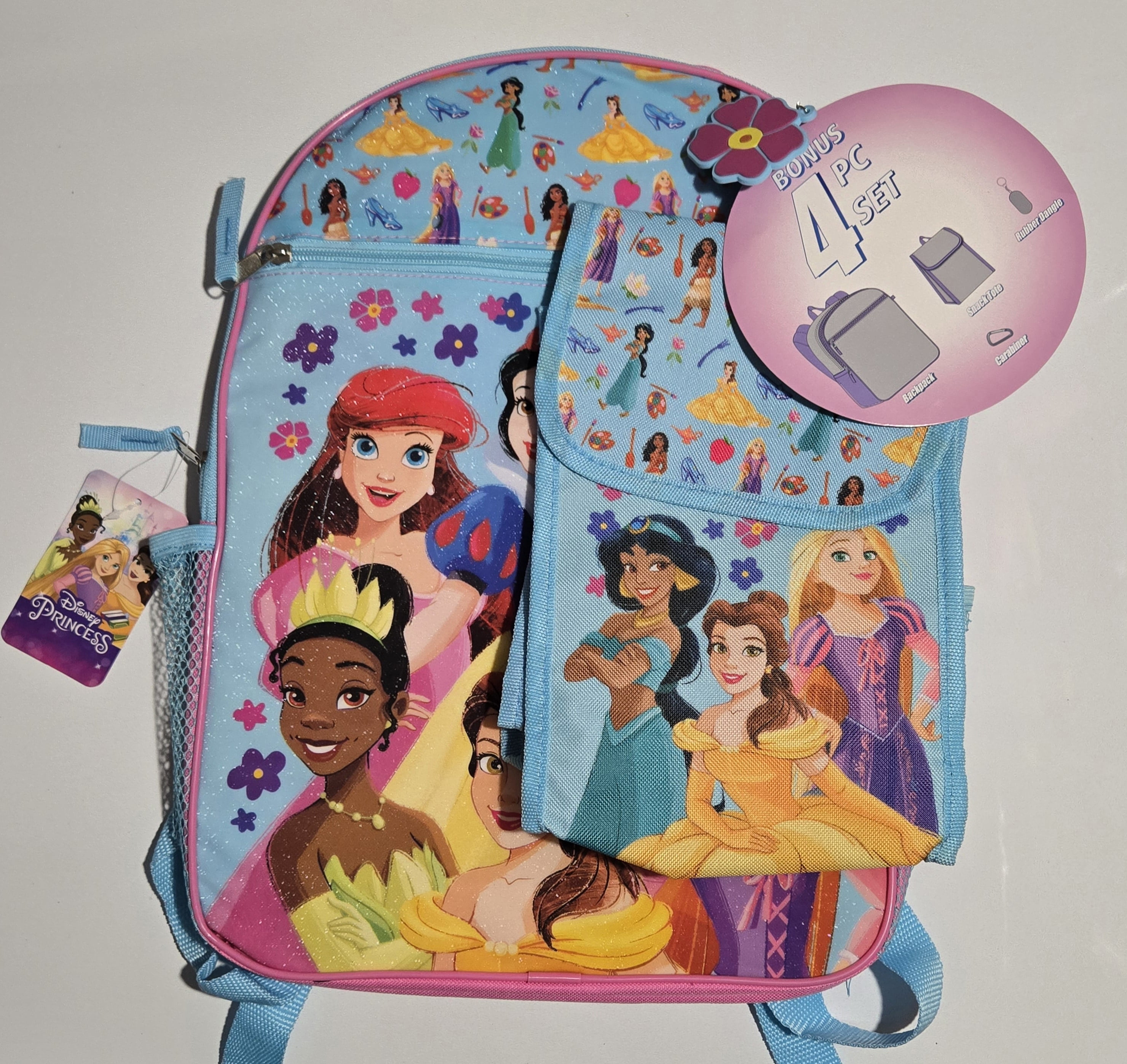 Disney Princesses 16" Nylon Backpack with Lunch Bag set for Girls 3+
