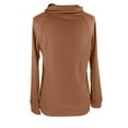thumbnail image 5 of Women's Solid Color Long Sleeve Turtleneck Sweater Top Pocket Knit Sweater Turtleneck Sweater On Seasonal Brown 6(M), 5 of 9