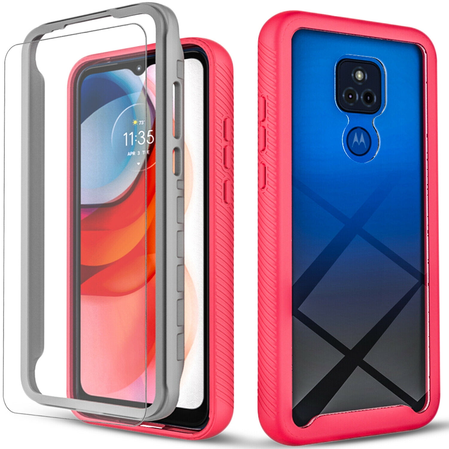 Motorola Moto G Play Case, Transparent Drop Proof Cover with [Tempered
