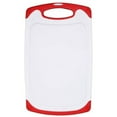 thumbnail image 2 of Cutting Boards for Kitchen w/Juice Groove, Non Slip Handles, Reversible - Plastic Cutting Board Set of 3, Dishwasher Safe Cutting Boards for Chopping Meat, Veggies, Fruits, Non-Slip (White/Red), 2 of 4