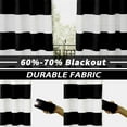 thumbnail image 4 of Driftaway Mia Stripe Room Darkening Grommet Unlined Window Curtains, Set Of Two Panels, Each 52”X63" (Black), 4 of 8
