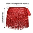 thumbnail image 4 of Zando Sequin Fringe Skirts for Women Tassel Wrap Belly Dance Skirt Sparkly Hip Scarf Glitter Rave Outfits Costume Festival Red, 4 of 6