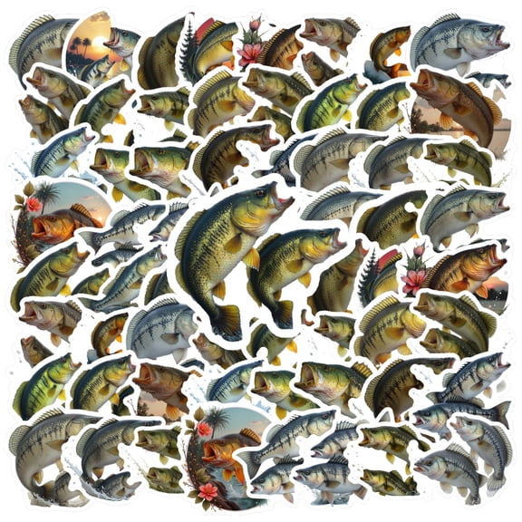 35pcs Realistic Stickers Fish Animal Decals PVC Freshwater Stickers for Laptops Suitcase