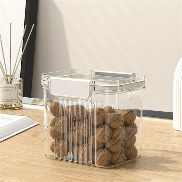 Panxico Clearance,Canning Jars,Food Storage Containers,Glass Jars,Food Storage Containers Transparent Air Tight House Kitchen Pantry Organization And Storage Jar Nut Candy Rectangul,White