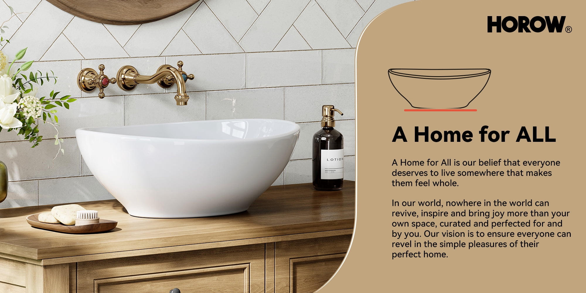 HOROW Bathroom Vessel Sink, 16'' X 13'' Oval Modern Above Counter Vanity White Porcelain Ceramic