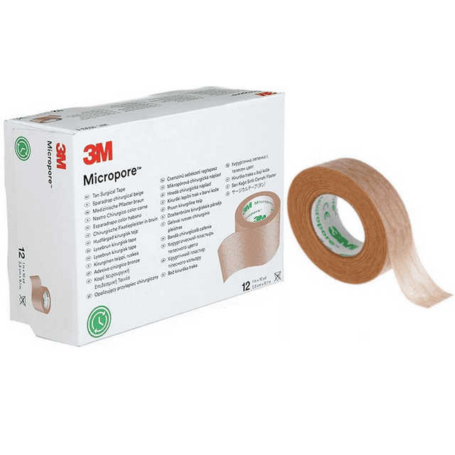 CUITING 8/Pk Professional Use Micropore Tape ½” x 10 yds Tan Surgical Rhinoplasty Shaping Medical Grade Paper Tape for Nose