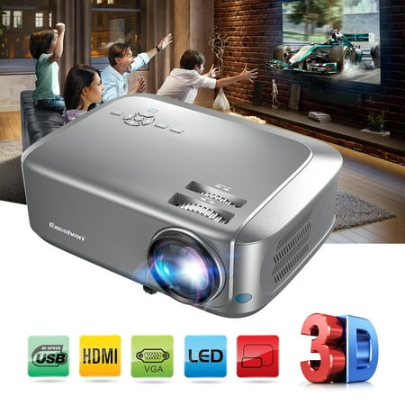 Movie projector Office Outdoor projector, Excelvan BL68 Home Theater Projector Supports Red-blue 3D 1080P Videos HDMI VGA USB Interfaces Dust-proof Net Available 4k (Best 4k 3d Projector)