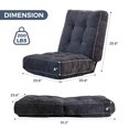 thumbnail image 4 of YOSHOOT Adjustable Floor Chair with Back Support, Gaming Chair Floor Meditation Chair with Tufted Cushion, Adults Lounge Chair Folding Sofa Seat for Reading Meditating Sleeping, DGrey, 4 of 10