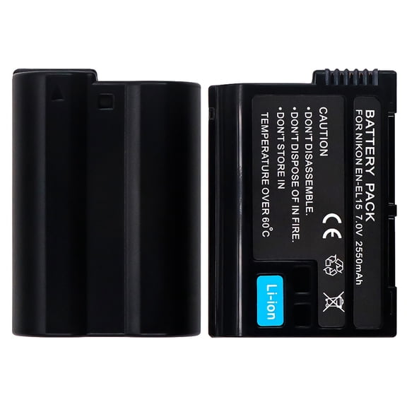KIQ EN-EL15 Replacement Battery for Nikon Cameras, 7.0V 2550mAh High-Capacity Li-Ion Rechargeable Battery