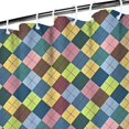 thumbnail image 3 of Multi Color Diamond Checkerboard Checkered Pattern Shower Curtain 36"x72" ,Bathroom Decorative Shower Curtains Set with 12 Hooks,Modern Waterproof Washable Shower Curtain, 3 of 6