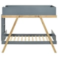 thumbnail image 3 of Frankie Wood Twin Over Twin Bunk Bed Blue and Natural, 3 of 9