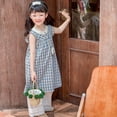 thumbnail image 2 of Mercatoo Girls Toddler Sleeveless Plaid Vest Dresses Birthday Outfit Kids Casual Swing Dresses Playwear Family Photo Outfit, 2 of 9