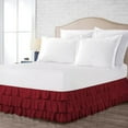 thumbnail image 2 of CCNY 10" Inch Drop Multi Ruffled Bed Skirt California King Size 100% Microfiber Made Burgundy Color, 2 of 6